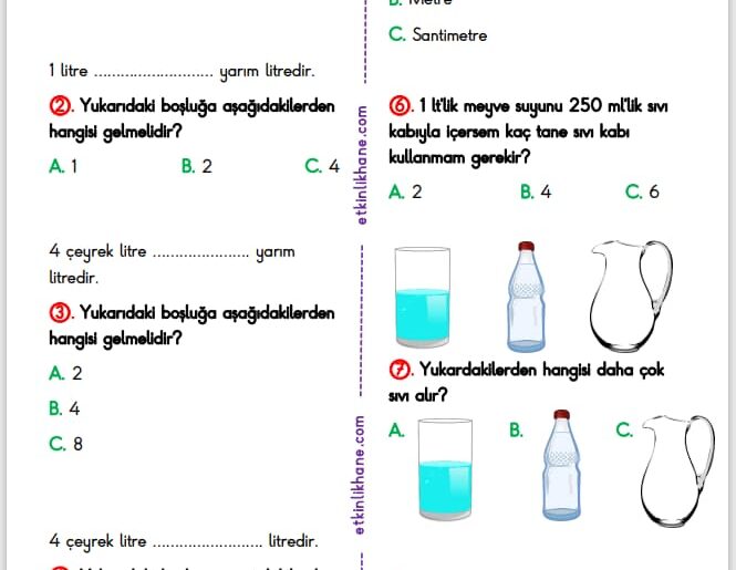 Sıvı Ölçme 2 Sınıf arşivleri etkinlikhane