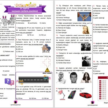 3 Sınıf 19 Hafta Etkinlikleri etkinlikhane