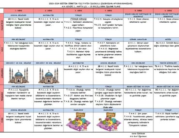 1 hafta günlük planları arşivleri etkinlikhane